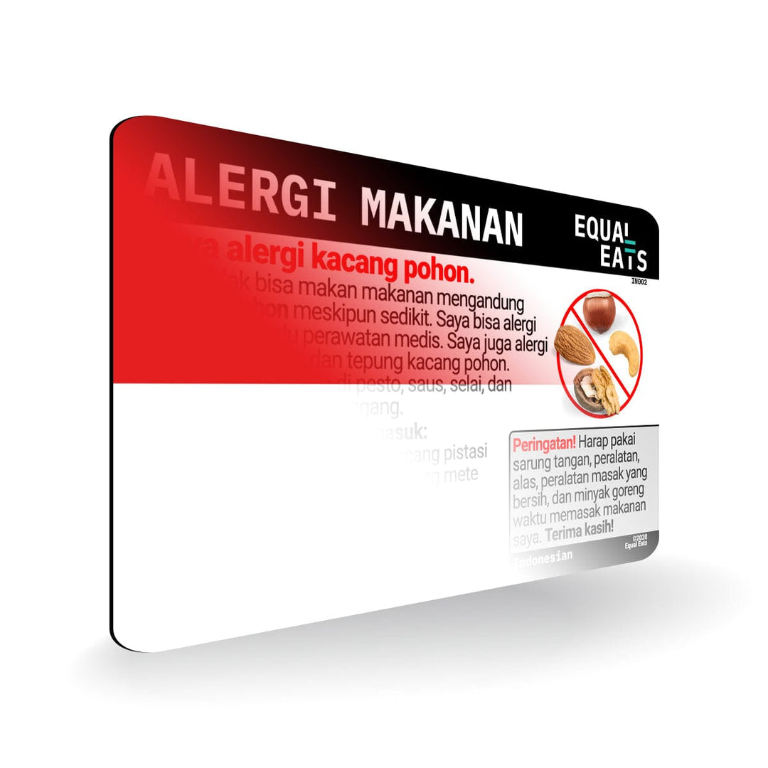 Indonesian Tree Nut Allergy Card