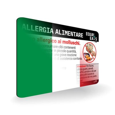 Mollusk Allergy in Italian. Mollusk Allergy Card for Italy