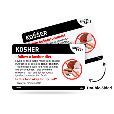 Simplified Chinese Kosher Diet Card