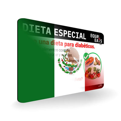 Diabetic Diet in Spanish. Diabetes Card for Latin America Travel