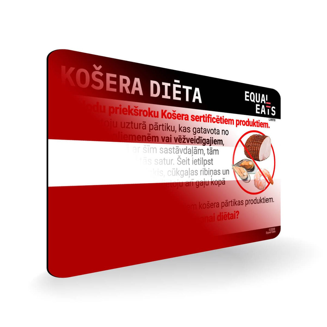 Kosher Diet in Latvian. Kosher Card for Latvia