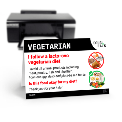 Lacto Ovo Vegetarian Chef Card by Equal Eats