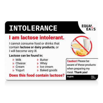 Malay Lactose Intolerance Card