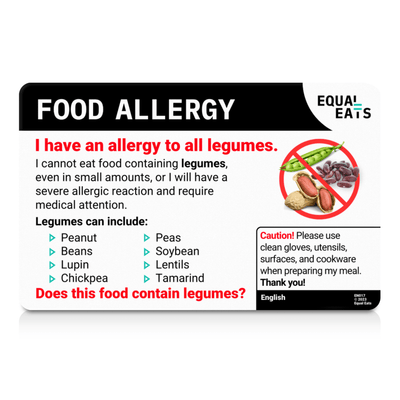 French Legume Allergy Card