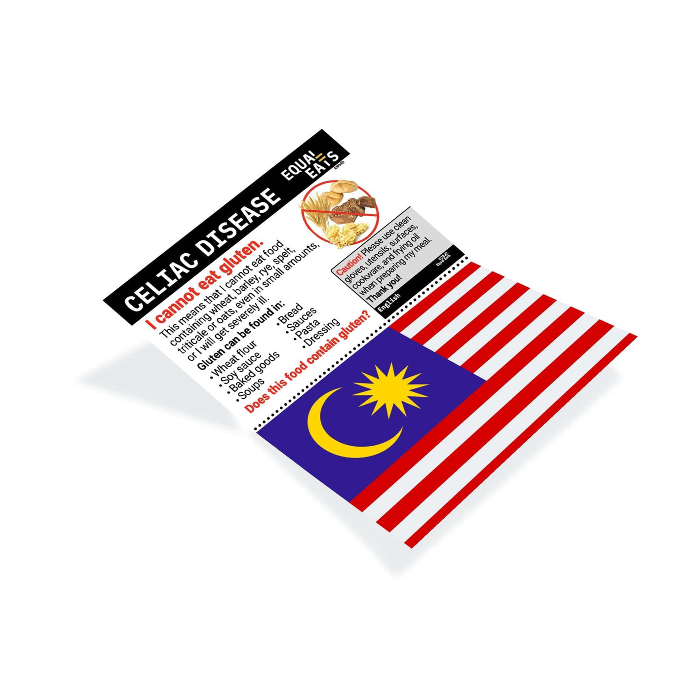 Malay Gluten Free Card