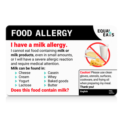 Lao Milk Allergy Card