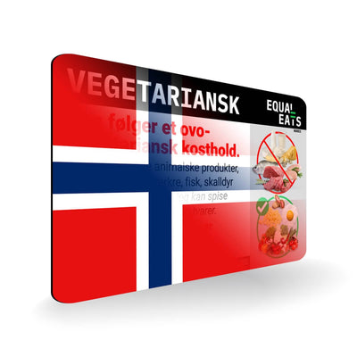 Ovo Vegetarian in Norwegian. Card for Vegetarian in Norway