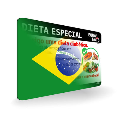 Diabetic Diet in Portuguese. Diabetes Card for Brazil Travel