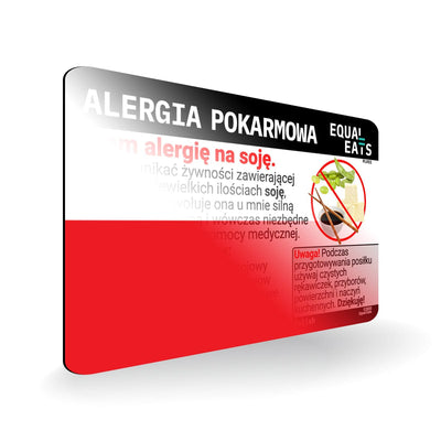 Soy Allergy in Polish. Soy Allergy Card for Poland