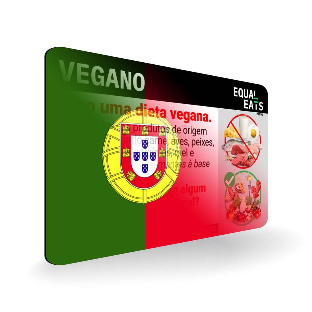 Vegan Diet in Portuguese. Vegan Card for Portugal