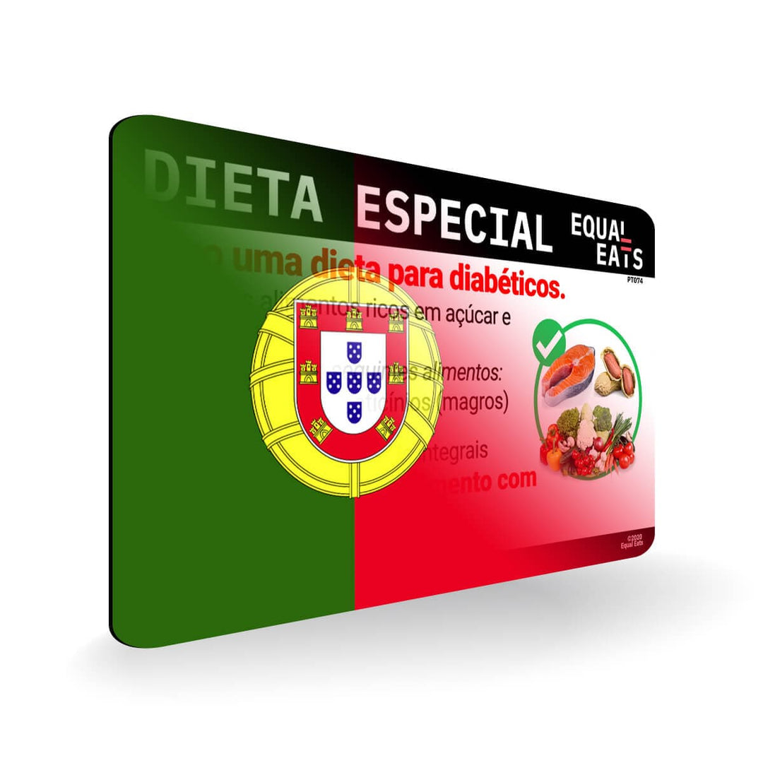 Diabetic Diet in Portuguese. Diabetes Card for Portugal Travel