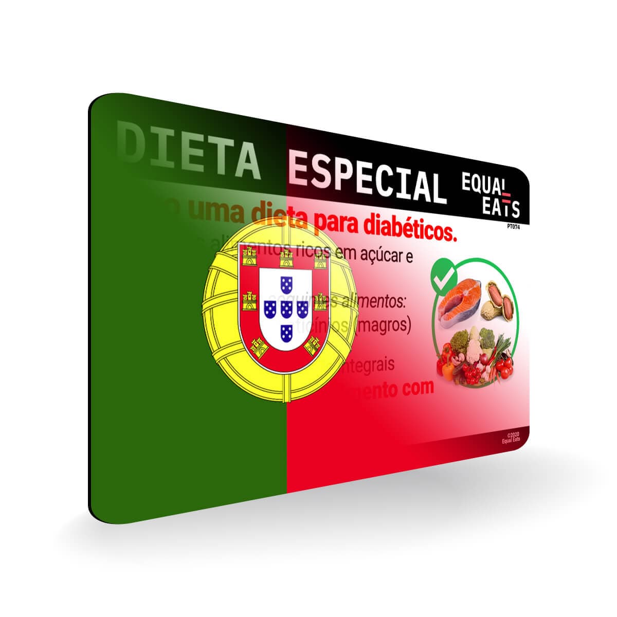 Diabetic Diet in Portuguese. Diabetes Card for Portugal Travel
