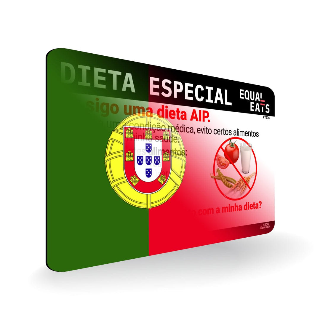 AIP Diet in Portuguese. AIP Diet Card for Portugal