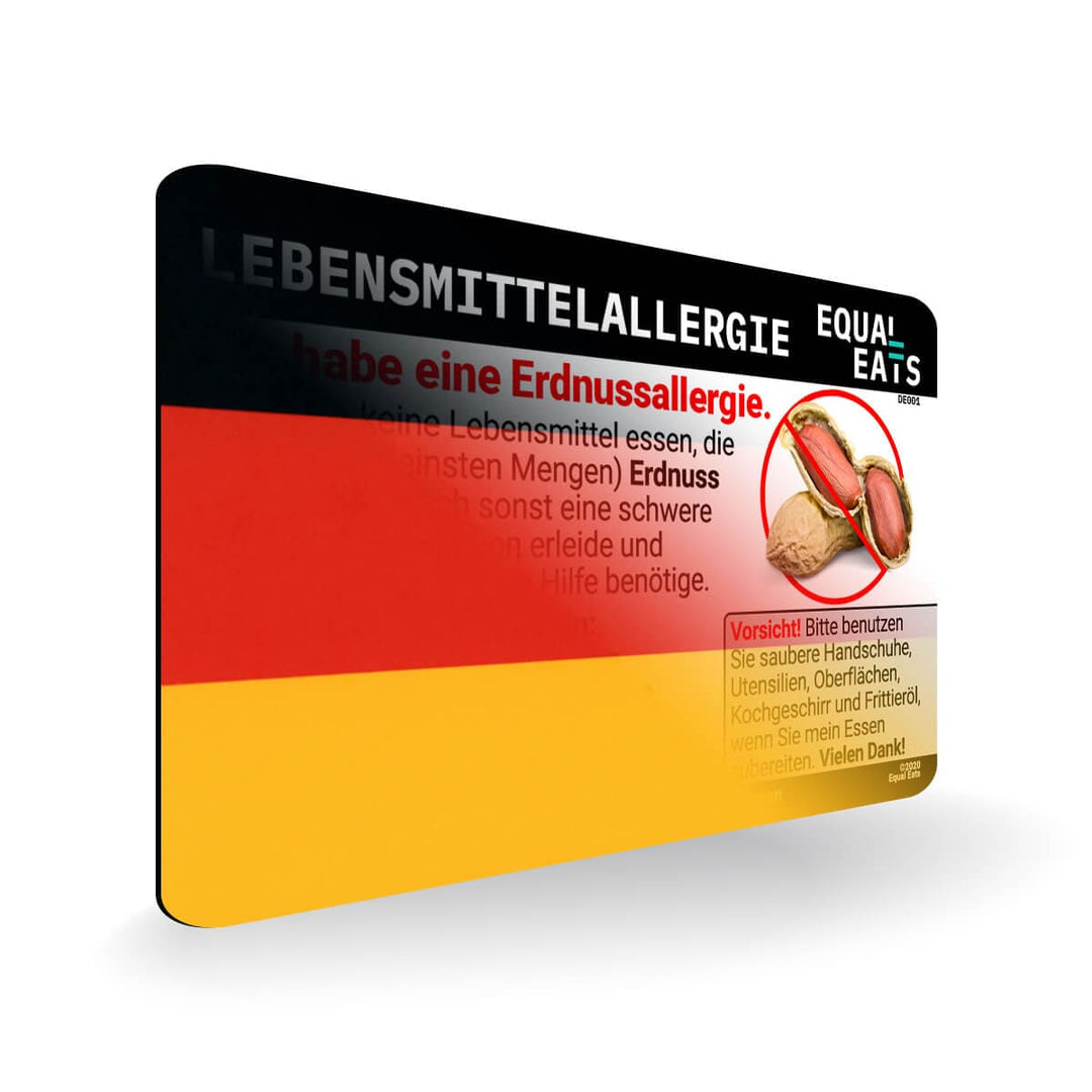 Peanut in German, Peanut Allergy Card in German