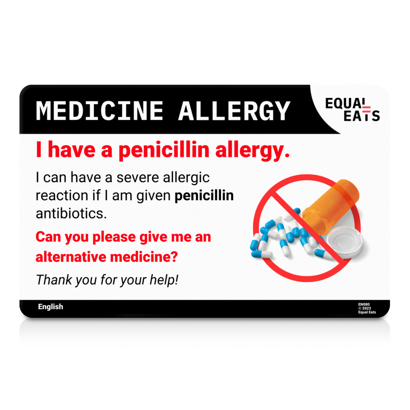 Russian Penicillin Allergy Card