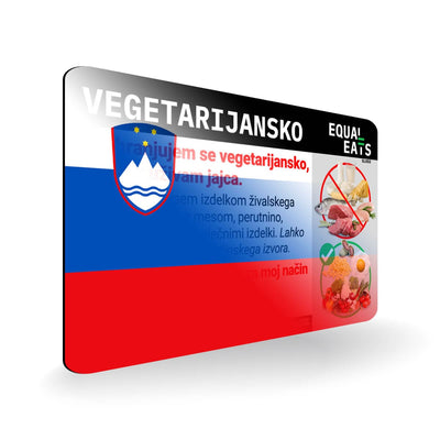 Ovo Vegetarian in Slovenian. Card for Vegetarian in Slovenia