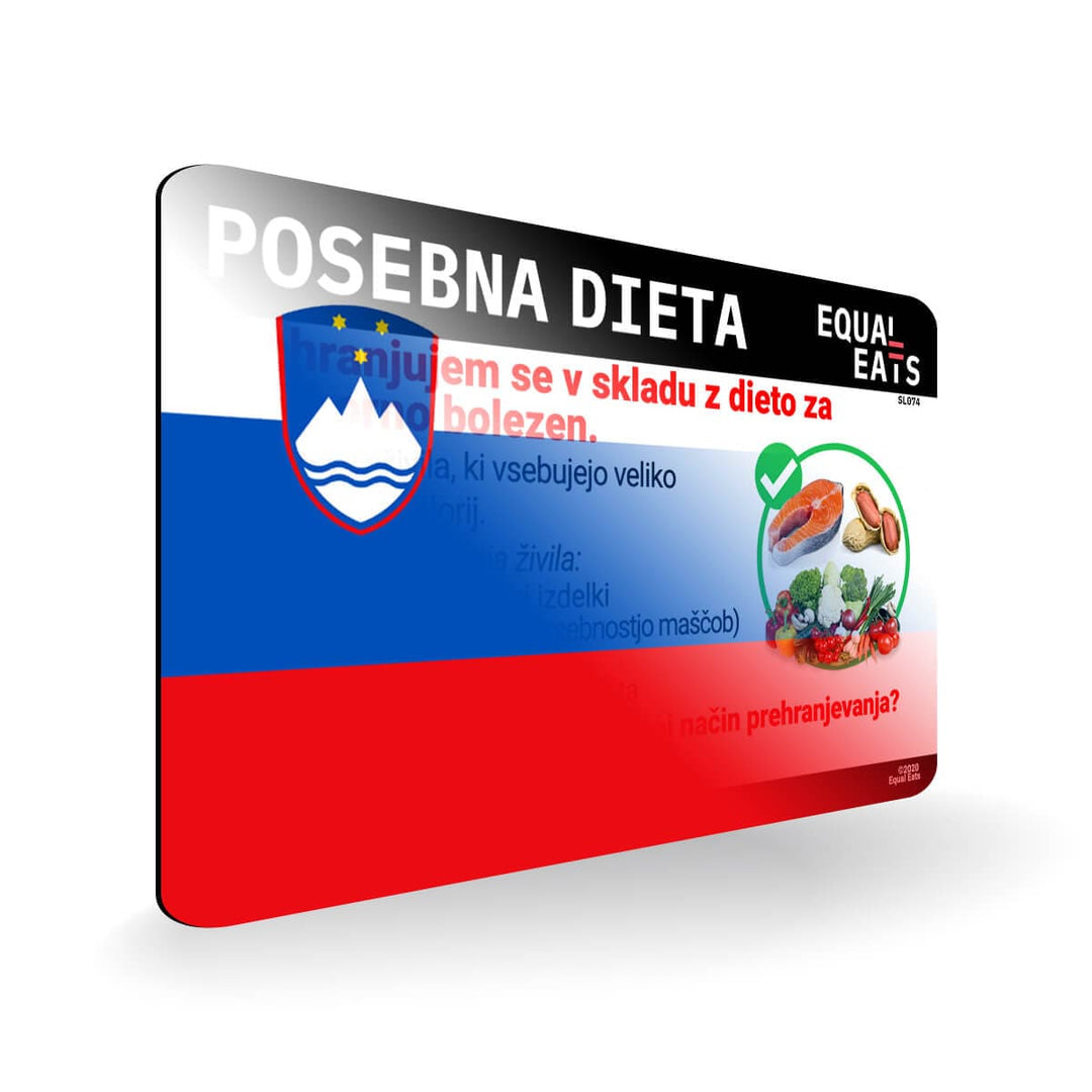 Diabetic Diet in Slovenian. Diabetes Card for Slovenia Travel