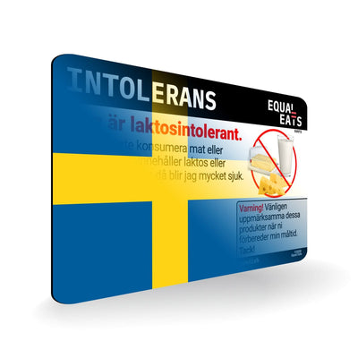Lactose Intolerance in Swedish. Lactose Intolerant Card for Sweden