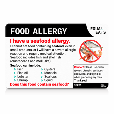 German Seafood Allergy Card