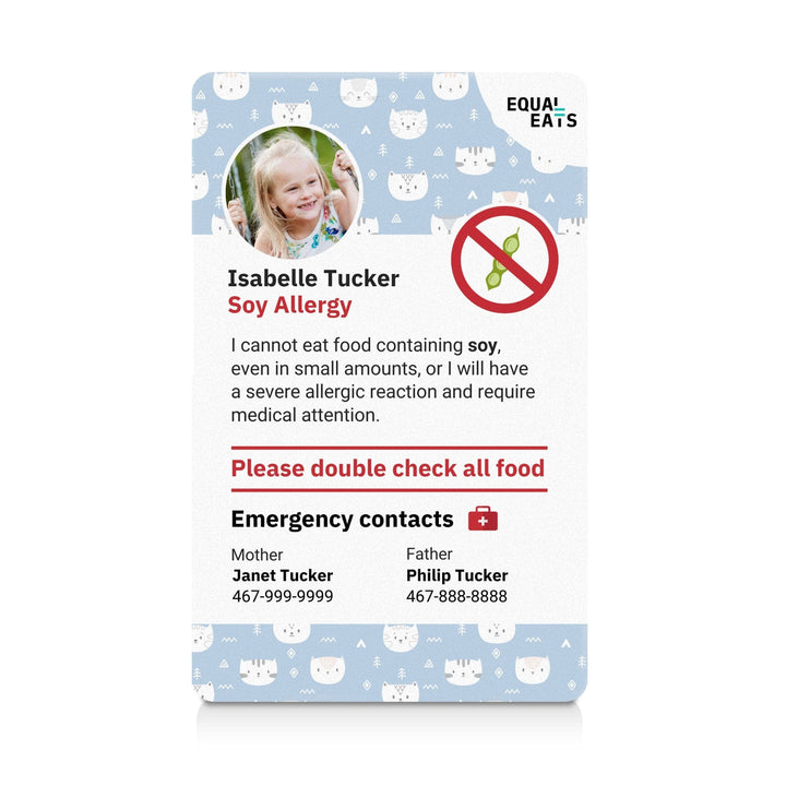 Kitties Soy Allergy ID Card (EqualEats)