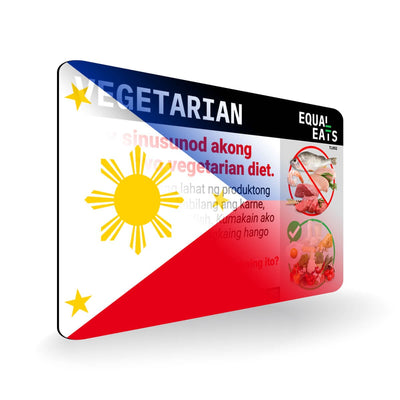 Lacto Ovo Vegetarian Diet in Tagalog. Vegetarian Card for Philippines