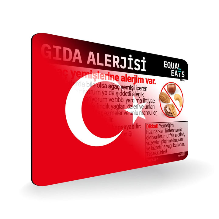 Turkish Tree Nut Allergy Card