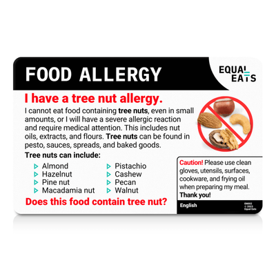 Hindi Tree Nut Allergy Card