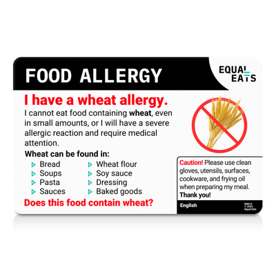 Simplified Chinese Wheat Allergy Card