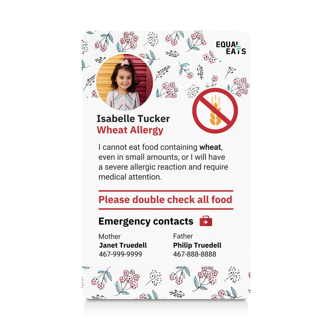 Flowers Wheat Allergy ID Card (EqualEats)